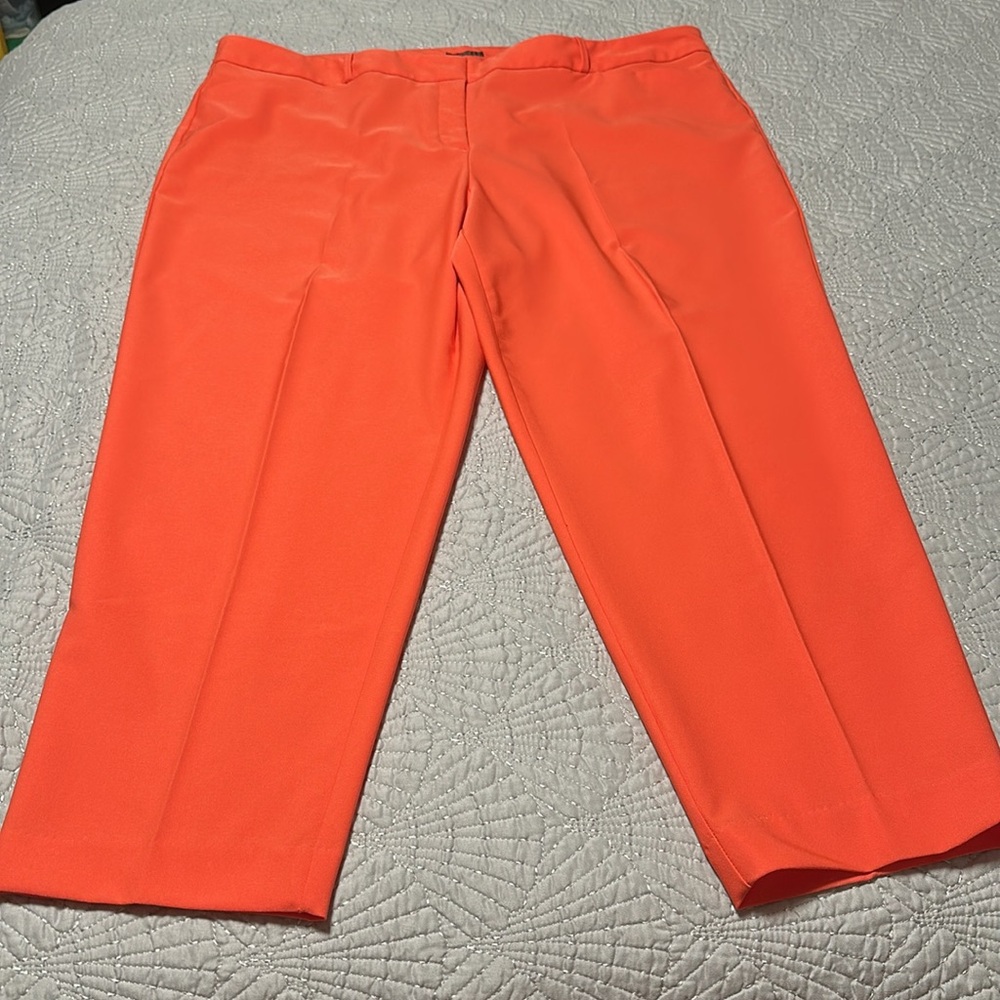 Worthington Women’s Plus Size Slim Fit Orange Dress Pants, EUC, Size 20W